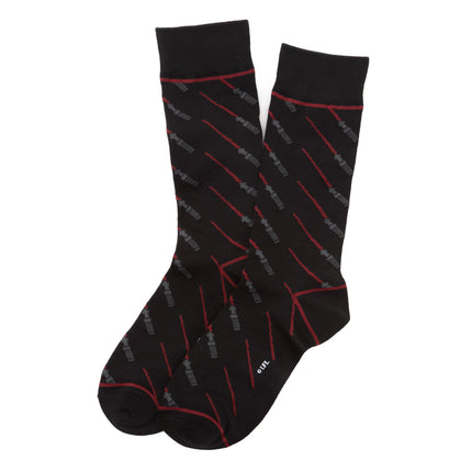Star Wars LIGHTSABER Battle Dress Socks and Darth Vader Lapel Pin Set