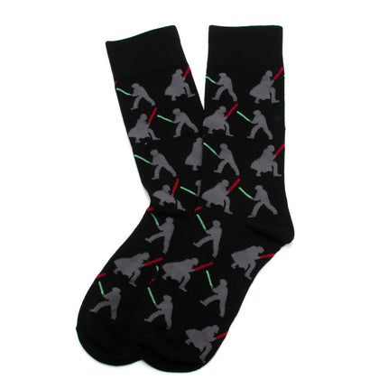 Star Wars LIGHTSABER Battle Dress Socks and Darth Vader Lapel Pin Set