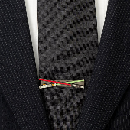 Star Wars Darth Vader and Luke Skywalker LIGHTSABER Battle Tie Bar