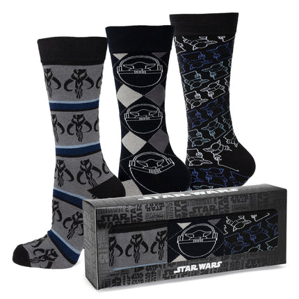 Star Wars Mandalorian 3-Pack Dress Sock and Mythosaur Lapel Pin Set