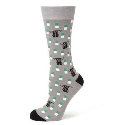 Star Wars Mandalorian and Grogu Gray Dress Socks and Lapel Pin Set