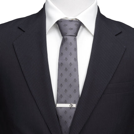 Star Wars Mandalorian Mythosaur Gray Silk Tie