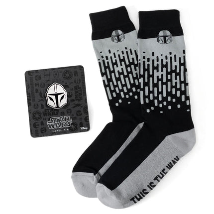 Star Wars Mandalorian "This Is The Way" Dress Socks and Lapel Pin Set