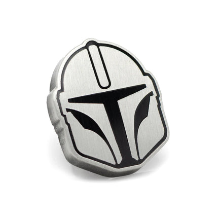 Star Wars Mandalorian Houndstooth Black and White Dress Socks and Lapel Pin Gift Set