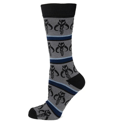 Star Wars Mandalorian Mythosaur Striped Dress Socks and Lapel Pin Set