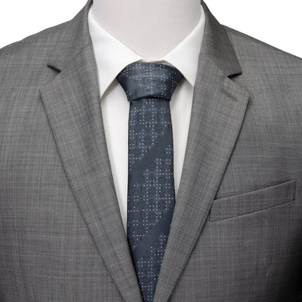 Star Wars Mandalorian Blue Dotted Striped Tie