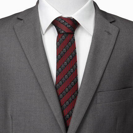 Star Wars Mandalorian Black and Red Striped Tie