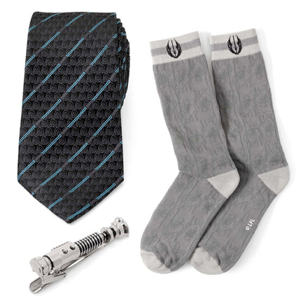 Star Wars Obi-Wan Kenobi LIGHTSABER Tie, Tie Clip, and Gray  Socks Set
