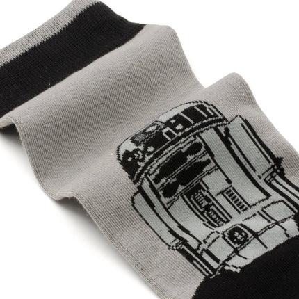 Star Wars R2-D2 Men's Gray and Black Mod Dress Socks and Lapel Pin Set