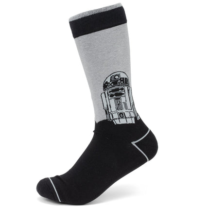 Star Wars R2-D2 Men's Gray and Black Mod Dress Socks and Lapel Pin Set