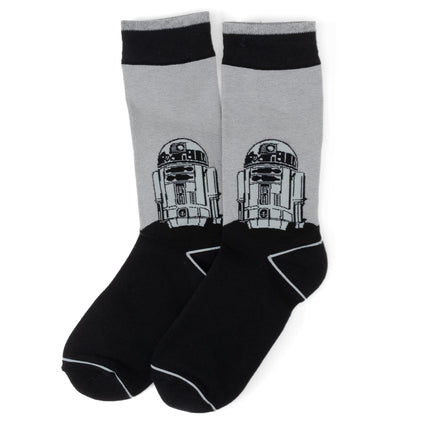 Star Wars R2-D2 Men's Gray and Black Mod Dress Socks and Lapel Pin Set