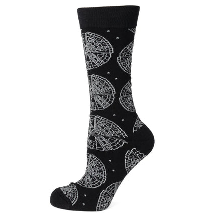 Star Wars Millennium Falcon Black Dress Socks and Lapel Pin Gift Set