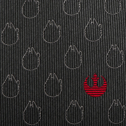 Star Wars Rebel Alliance and Millennium Falcon Gray Tie with Red Crest