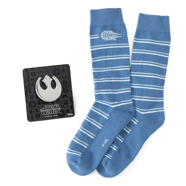 Star Wars Millennium Falcon Blue Striped Socks