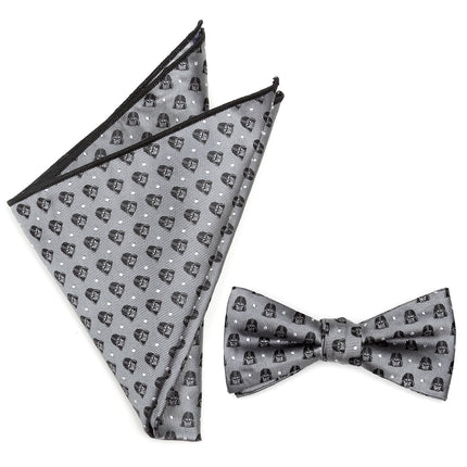 Star Wars Darth Vader Gray Polka Dot Bow Tie and Pocket Square Set