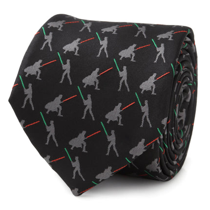Star Wars Darth Vader and Luke Skywalker LIGHTSABER Battle Black Tie