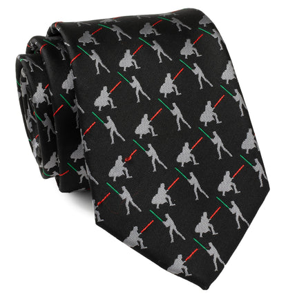 Star Wars Darth Vader and Luke Skywalker LIGHTSABER Battle Black Tie