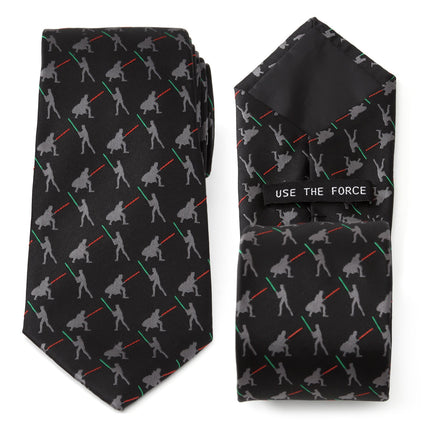 Star Wars Darth Vader and Luke Skywalker LIGHTSABER Battle Black Tie