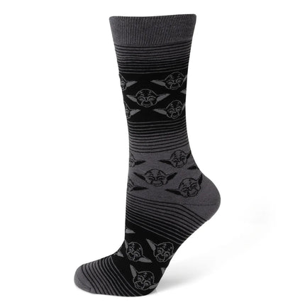 Star Wars Yoda Black Charcoal Dress Socks and Jedi Crest Lapel Pin Gift Set