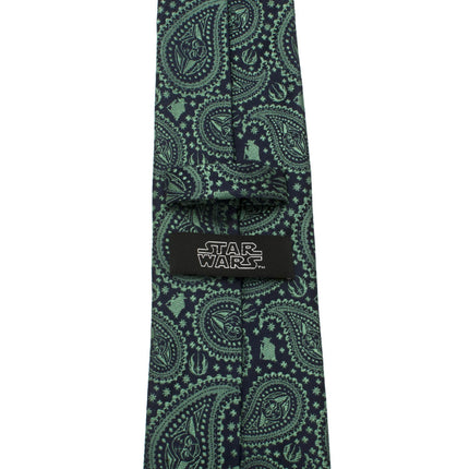 Yoda Green and Blue Paisley Tie and LIGHTSABER Tie Clip Set