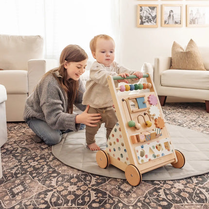 Tiny Land Versatile Natural Wooden Baby Walker