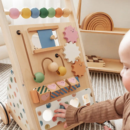 Tiny Land Versatile Natural Wooden Baby Walker