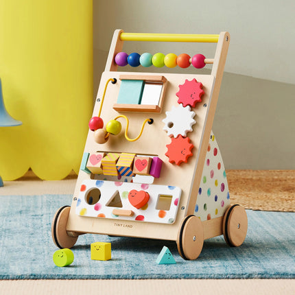 Tiny Land Premium Natural Wooden Activity Walker
