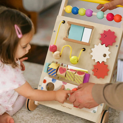 Tiny Land Premium Natural Wooden Activity Walker