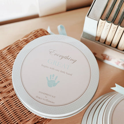 Blue Handprint Keepsake Tin/Kit