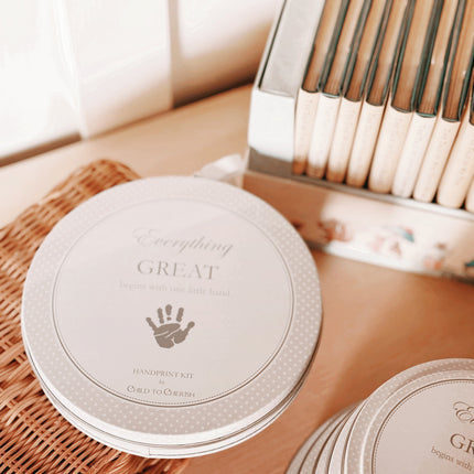 Gray Handprint Keepsake Tin/ Kit