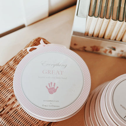 Pink Handprint Keepsake Tin/Kit