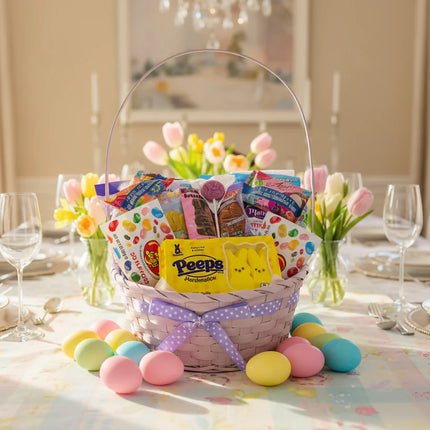 Traditional Easter Candy Gift Basket - Peeps, Jelly Beans & Chocolate