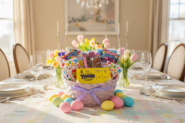 Traditional Easter Candy Gift Basket - Peeps, Jelly Beans & Chocolate