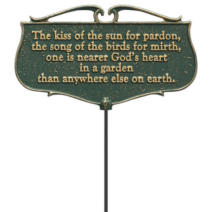 The Kiss of the Sun Garden Poem Sign