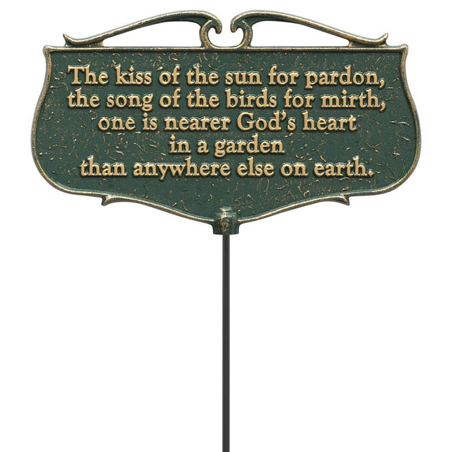 The Kiss of the Sun Garden Poem Sign