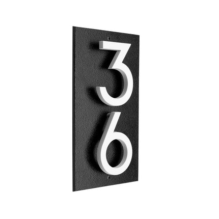 Personalized Vertical Floating Stand-Off 2-Number Sign