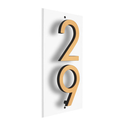 Personalized Vertical Floating Stand-Off 2-Number Sign