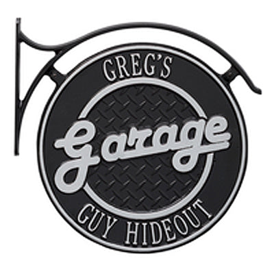 Personalized Hanging Garage Plaque with Bracket