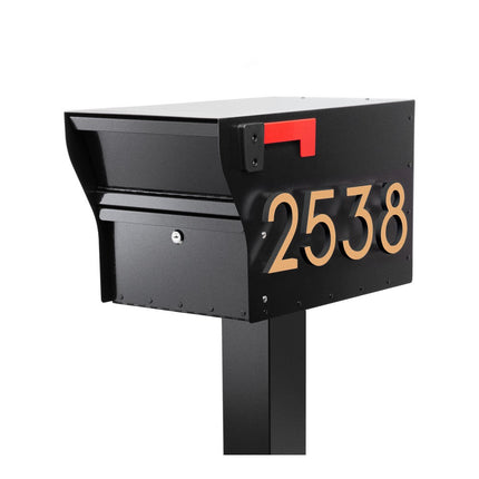 MailVault Streetside Mailbox with Stand-off Numbers & Post
