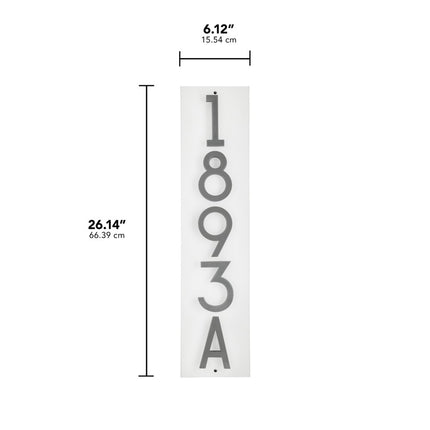 Personalized Vertical Floating Stand-Off 5-Number Sign