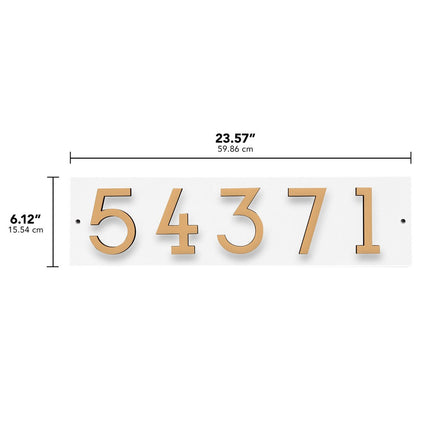 Personalized Horizontal Floating Stand-Off 5-Number Sign