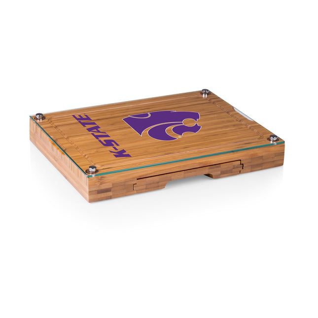 Kansas St Wildcats Concerto Glass Top Cheese Cutting Board & Tools Set