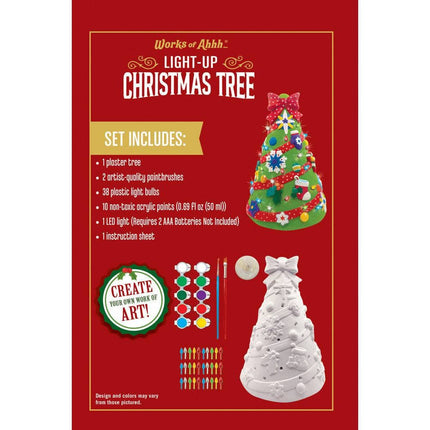 Light-Up Christmas Tree - 10" Plaster Paint Kit