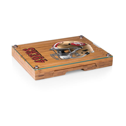 San Francisco 49ers - Concerto Glass Top Cheese Cutting Board & Tools Set