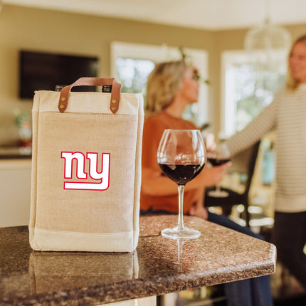 New York Giants - Pinot Jute 2 Bottle Insulated Wine Bag