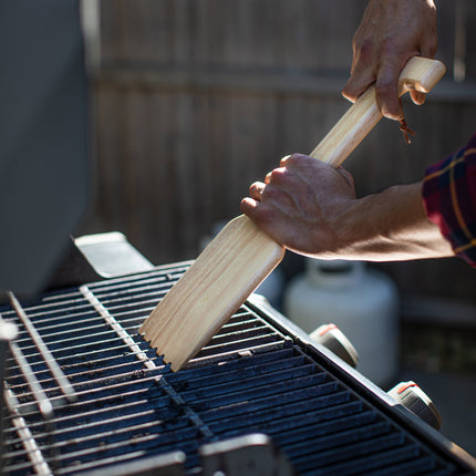 Hardwood BBQ Grill Scraper with Bottle Opener