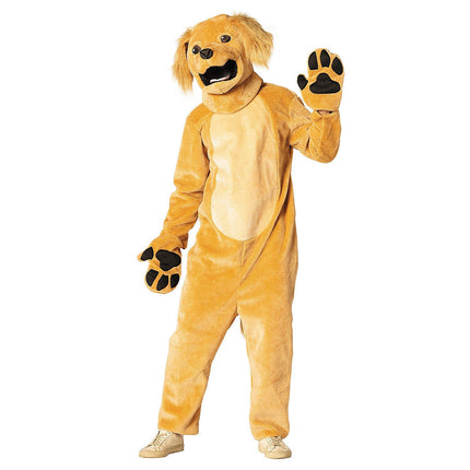 Adult Brown Dog Jumpsuit Costume with Mask & Paws