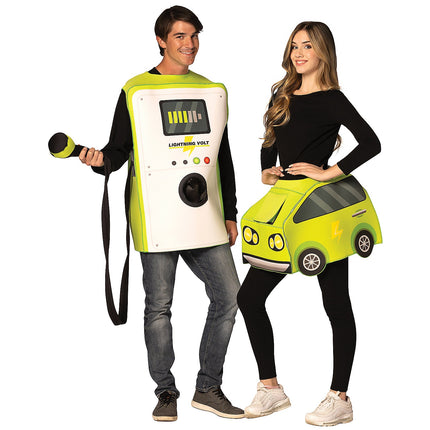 Adult Electric Car & Charger Couples Costume