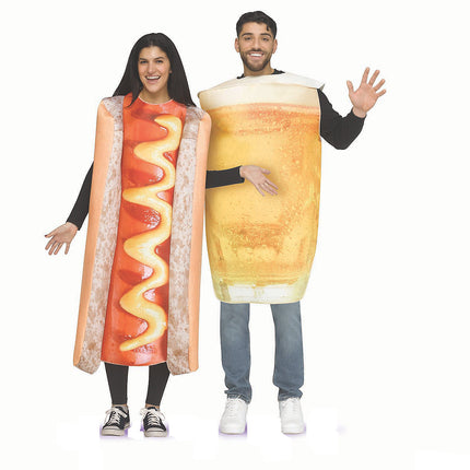 Adult Hot Dog & Beer Couples Costume
