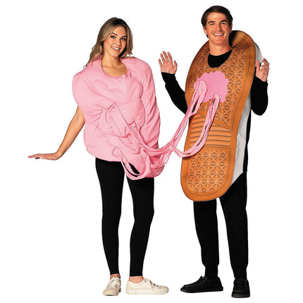 Adult Sneaker & Stuck Gum Couples Costume